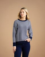 Marble 2-colour Sweater in Navy