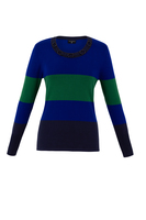 Marble 3-colour Scoop-neck Sweater