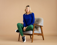 Marble Relaxed Fit Sweater in Royal Blue