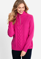 Olsen Pullover with 1/4 zip in Vivid Pink
