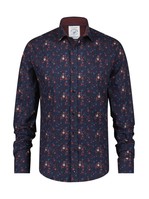 A Fish Named Fred Flower Shirt in Navy Pattern