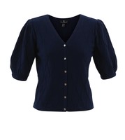 Marble Cardigan in Navy cotton-mix