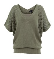 Marble Sweater with Vest Top in Khaki